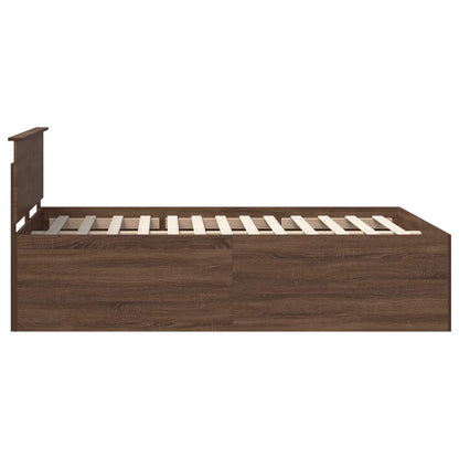 Bed Frame with Headboard Brown Oak 150 x 200 cm Engineered Wood