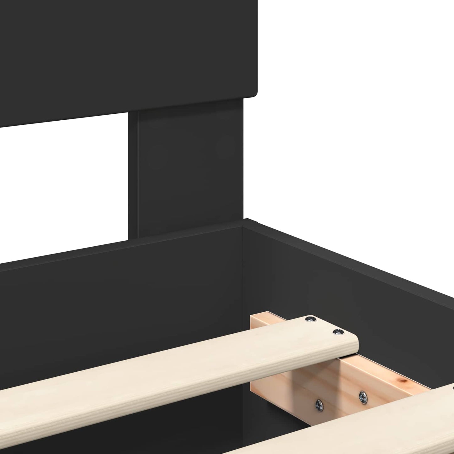 Bed Frame with Headboard Black 140 x 190 cm Engineered Wood
