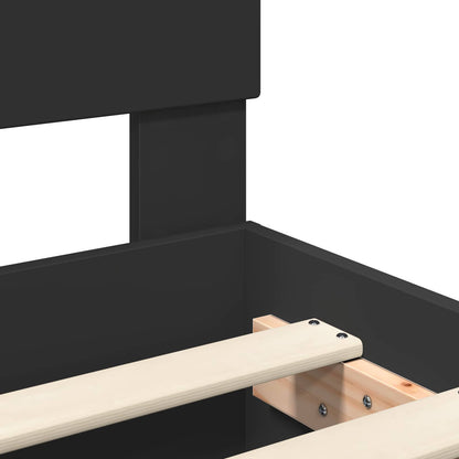 Bed Frame with Headboard Black 140 x 190 cm Engineered Wood