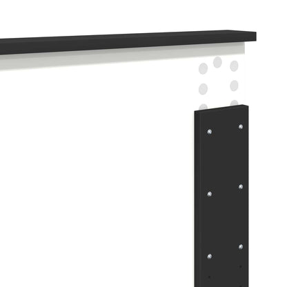 Bed Frame with Headboard Black 140 x 190 cm Engineered Wood