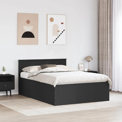 Bed Frame with Headboard Black 140 x 190 cm Engineered Wood