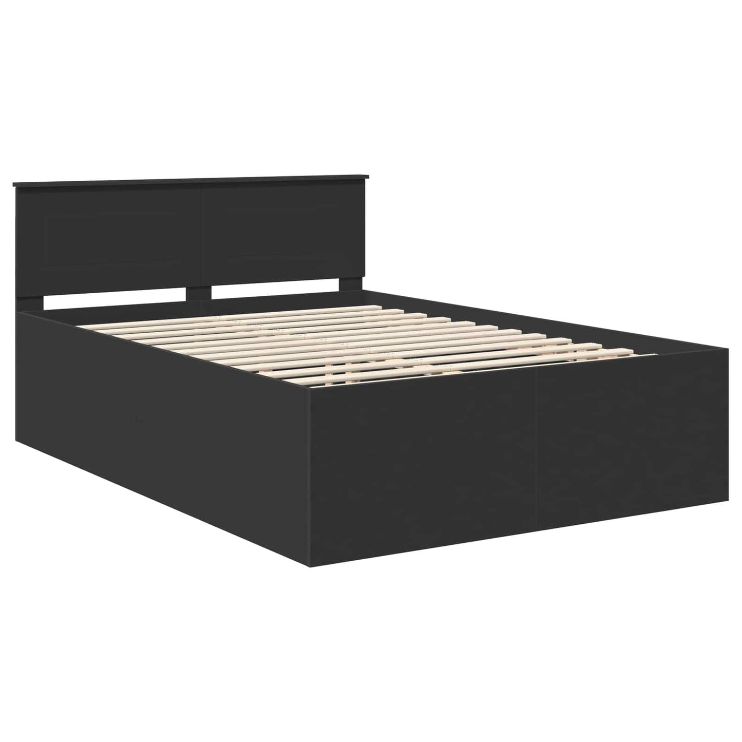Bed Frame with Headboard Black 140 x 190 cm Engineered Wood