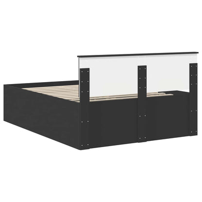 Bed Frame with Headboard Black 140 x 190 cm Engineered Wood