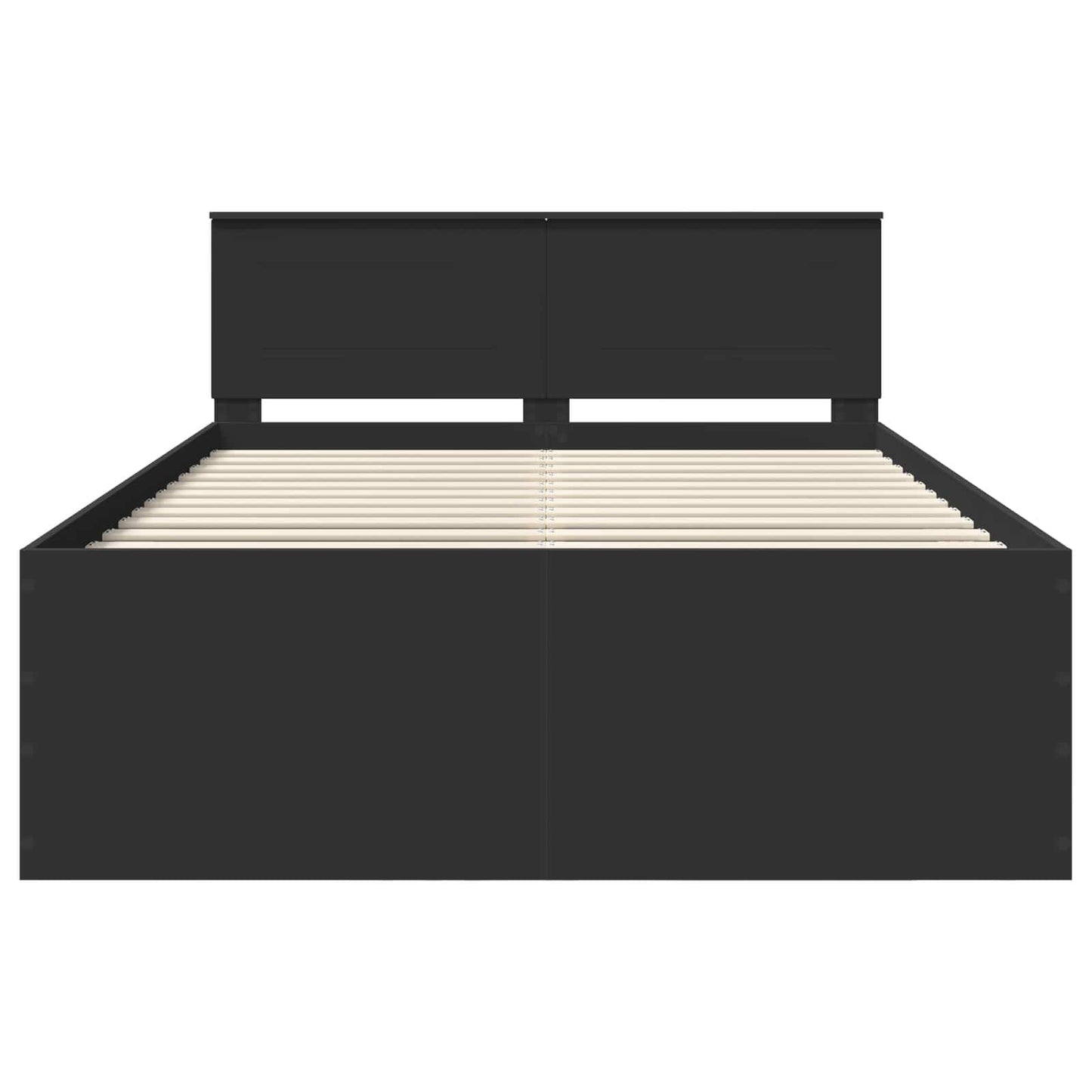 Bed Frame with Headboard Black 140 x 190 cm Engineered Wood