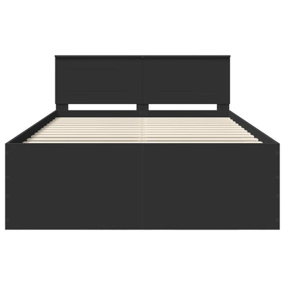 Bed Frame with Headboard Black 140 x 190 cm Engineered Wood
