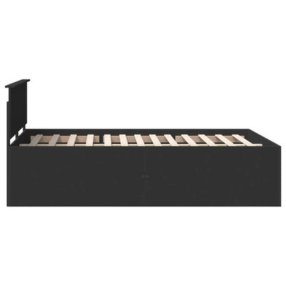 Bed Frame with Headboard Black 140 x 190 cm Engineered Wood
