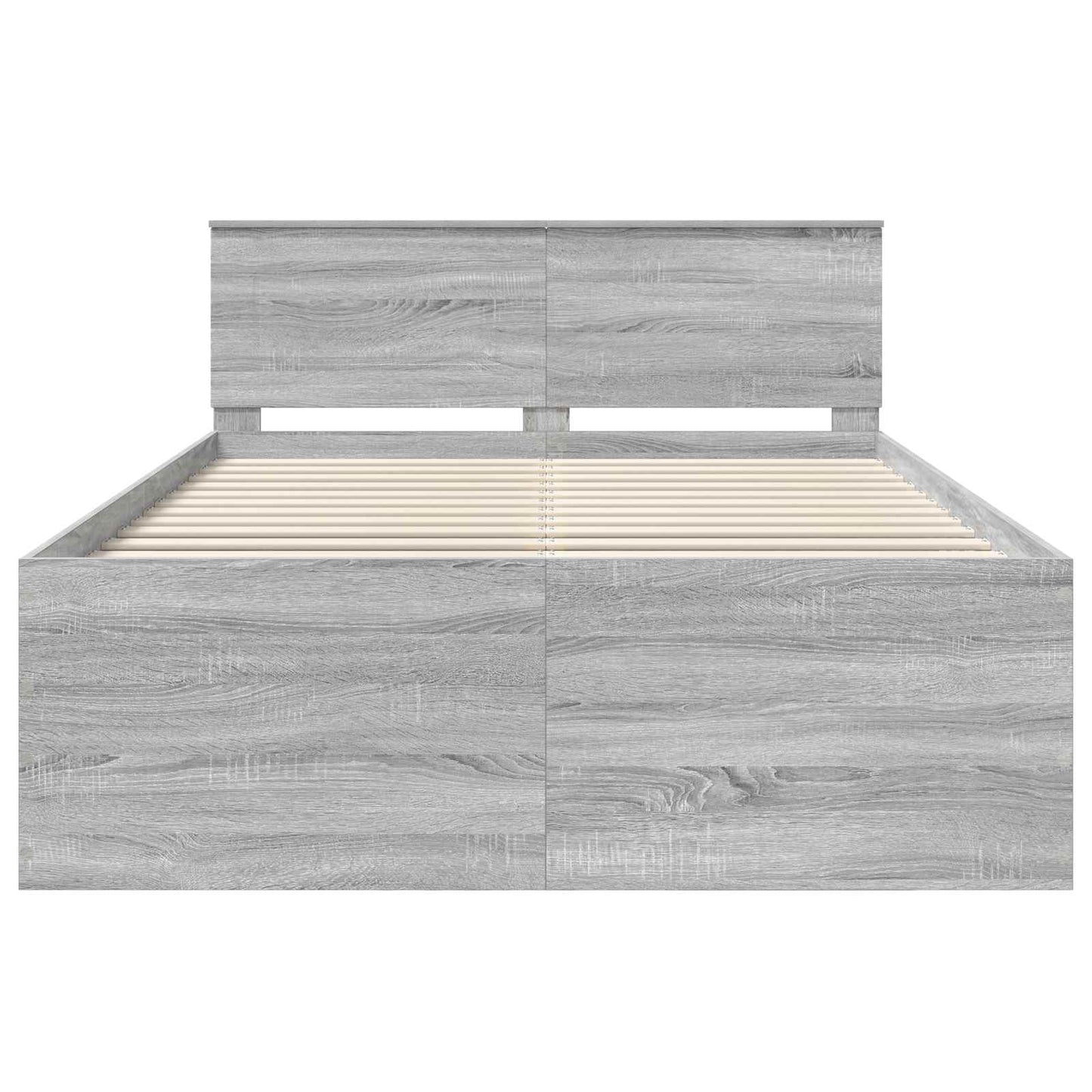 Bed Frame Grey Sonoma 140 x 190 cm Engineered Wood