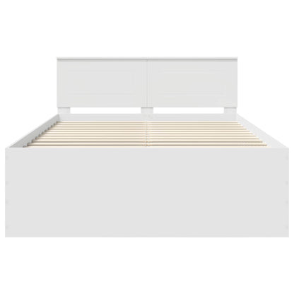 Bed Frame with Headboard White 140 x 200 cm Engineered Wood