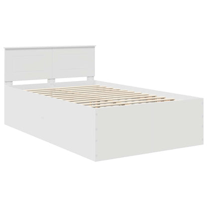 Bed Frame with Headboard White 135 x 190 cm Engineered Wood