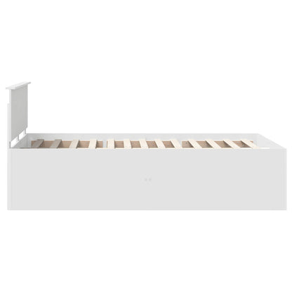 Bed Frame with Headboard White 135 x 190 cm Engineered Wood