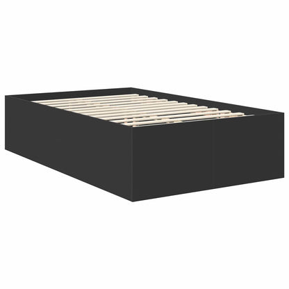 Bed Frame with Headboard Black 135 x 190 cm Engineered Wood