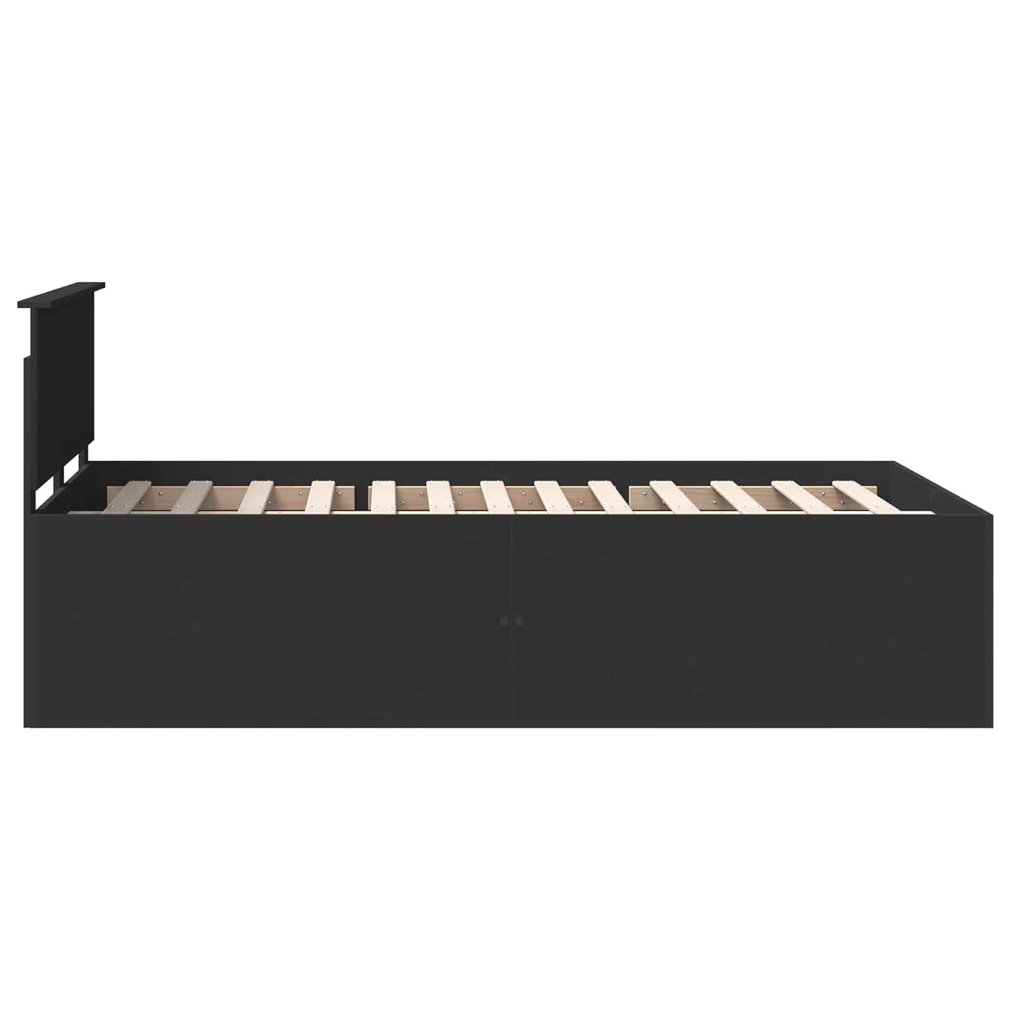 Bed Frame with Headboard Black 135 x 190 cm Engineered Wood