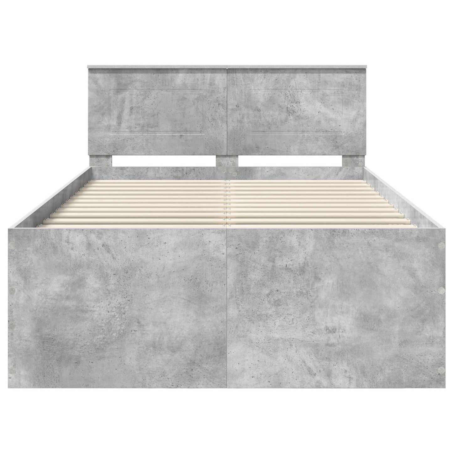 Bed Frame Concrete Grey 135 x 190 cm Engineered Wood