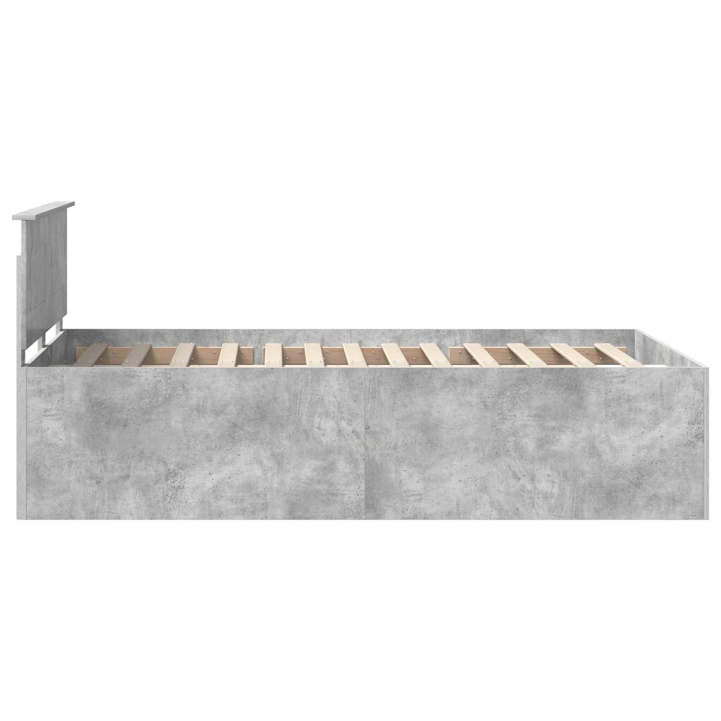 Bed Frame Concrete Grey 135 x 190 cm Engineered Wood