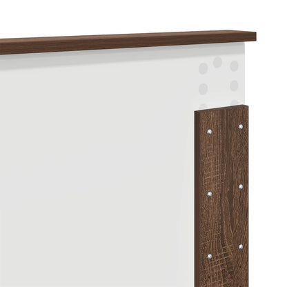 Bed Frame with Headboard Brown Oak 135 x 190 cm Engineered Wood