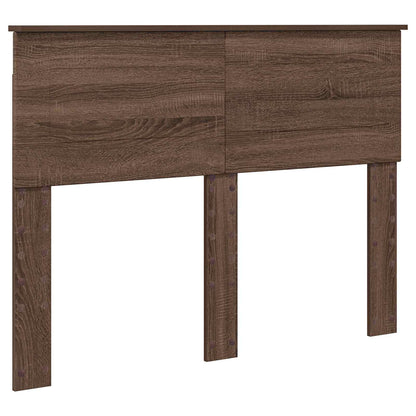 Bed Frame with Headboard Brown Oak 135 x 190 cm Engineered Wood