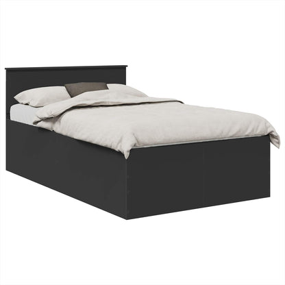 Bed Frame with Headboard Black 120 x 190 cm Engineered Wood