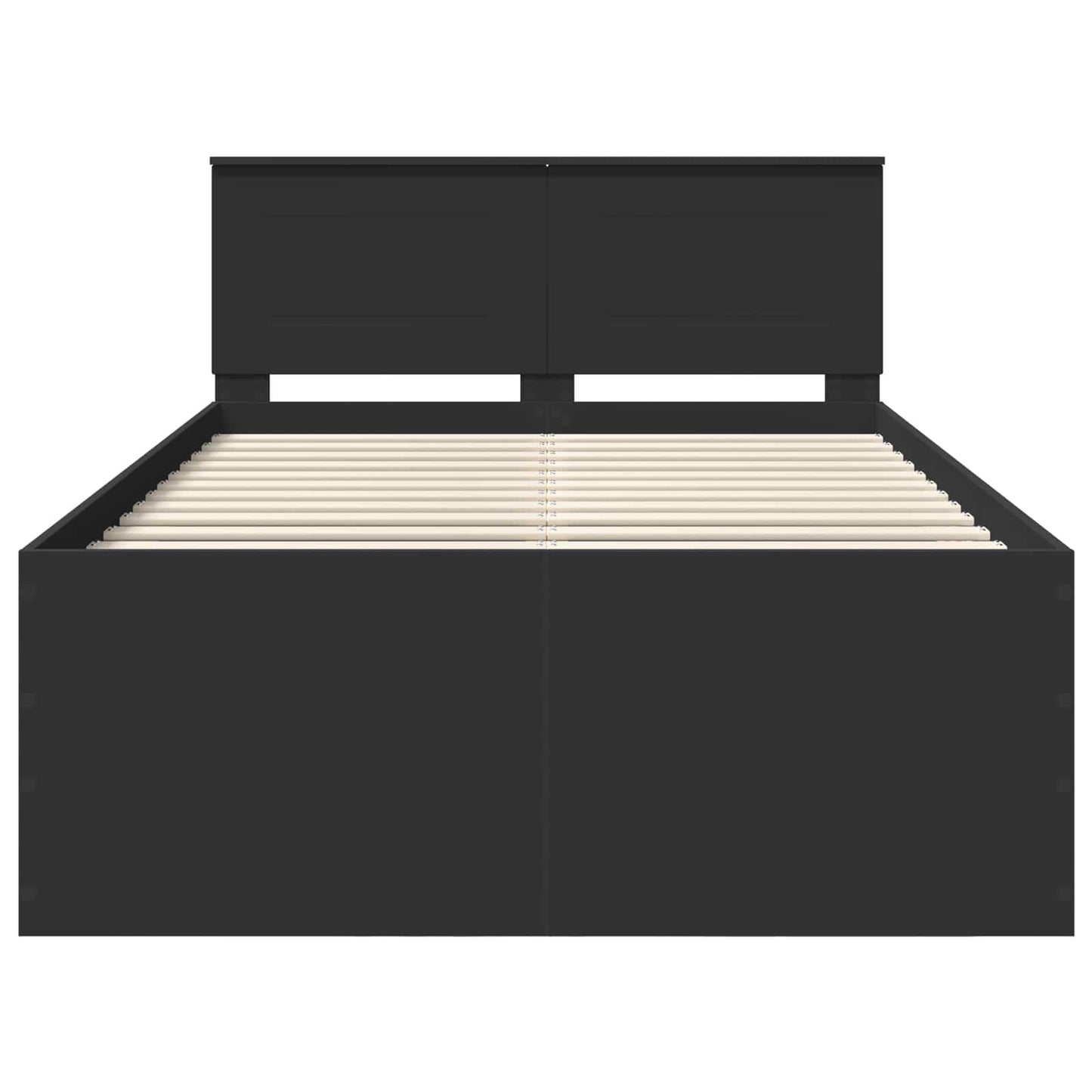 Bed Frame with Headboard Black 120 x 190 cm Engineered Wood