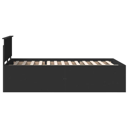 Bed Frame with Headboard Black 120 x 190 cm Engineered Wood