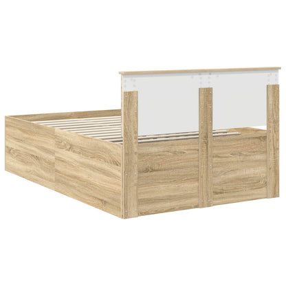 Bed Frame Sonoma Oak 120 x 190 cm Engineered Wood
