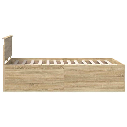 Bed Frame Sonoma Oak 120 x 190 cm Engineered Wood