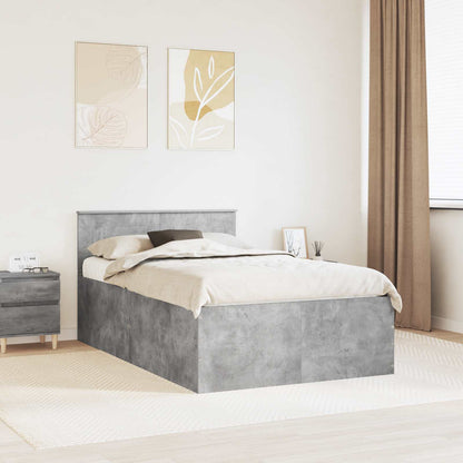 Bed Frame Concrete Grey 120 x 190 cm Engineered Wood
