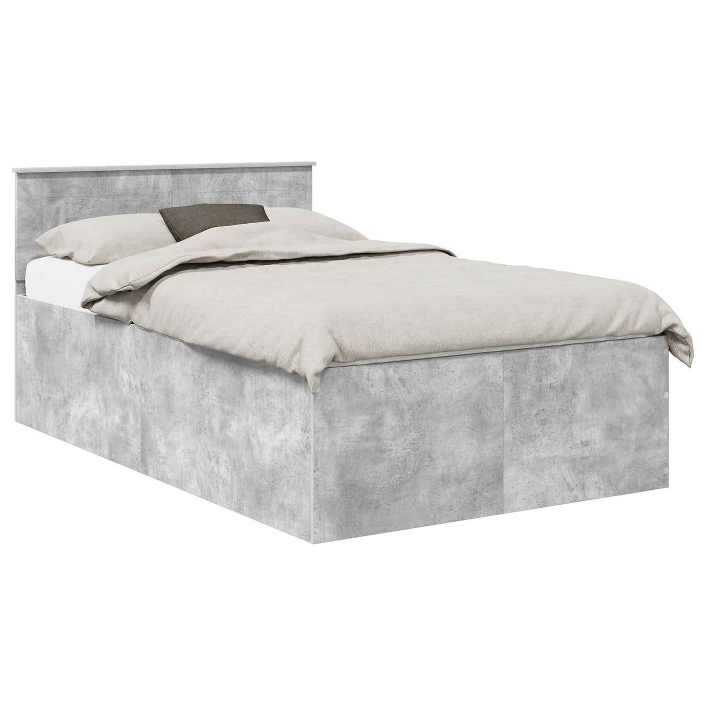 Bed Frame Concrete Grey 120 x 190 cm Engineered Wood