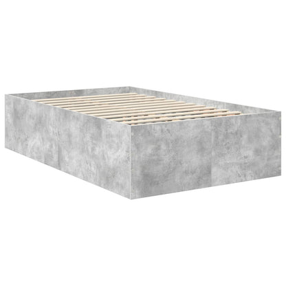 Bed Frame Concrete Grey 120 x 190 cm Engineered Wood