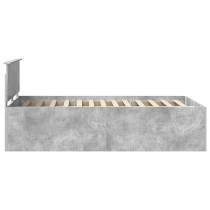 Bed Frame Concrete Grey 120 x 190 cm Engineered Wood