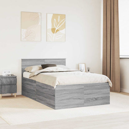 Bed Frame Grey Sonoma 120 x 190 cm Engineered Wood
