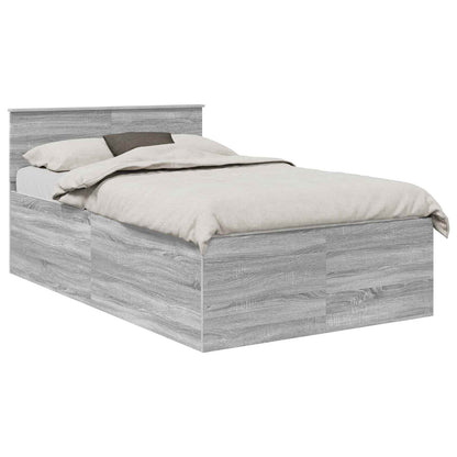 Bed Frame Grey Sonoma 120 x 190 cm Engineered Wood