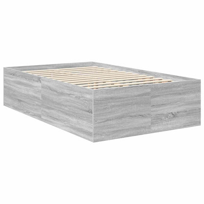 Bed Frame Grey Sonoma 120 x 190 cm Engineered Wood