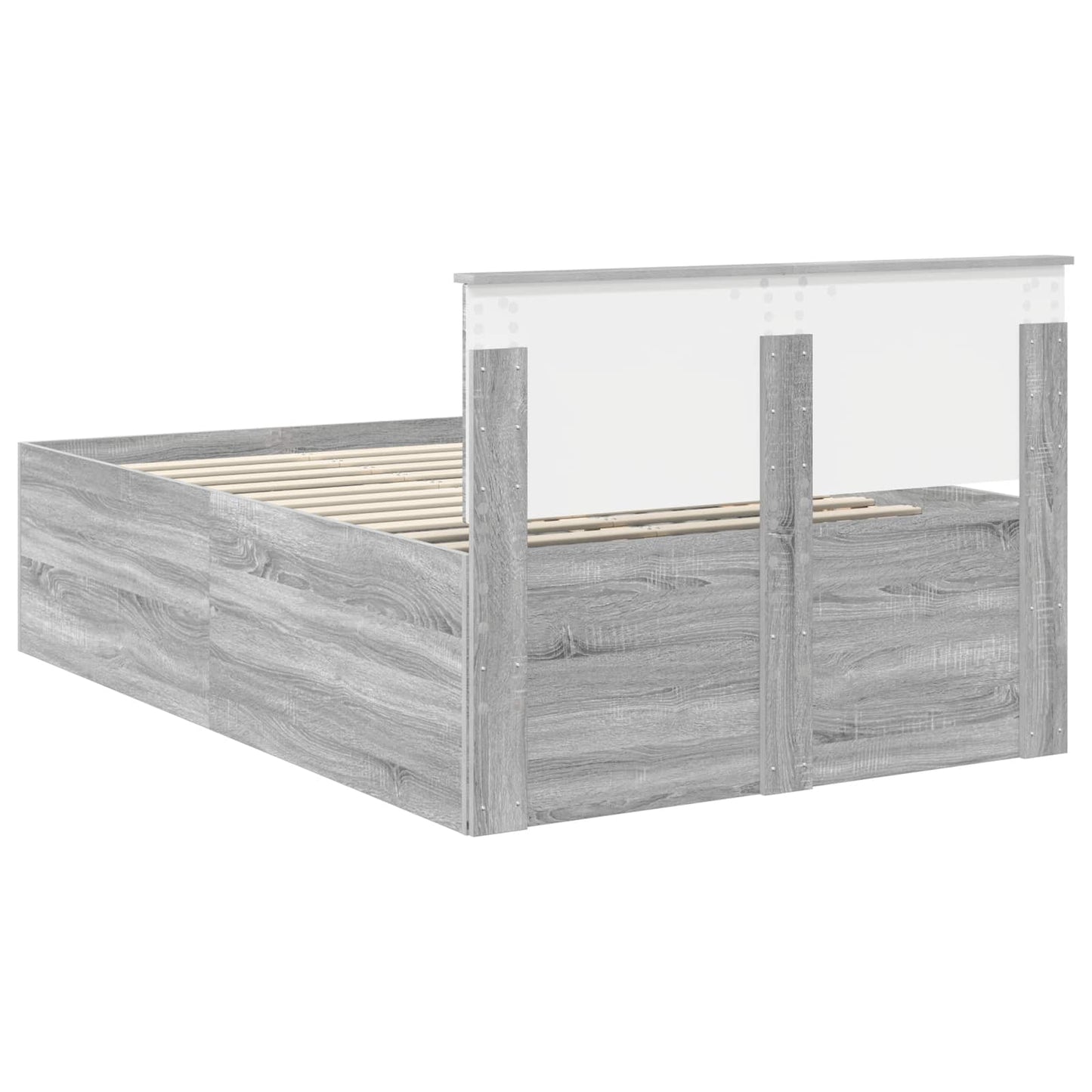 Bed Frame Grey Sonoma 120 x 190 cm Engineered Wood