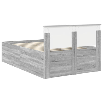 Bed Frame Grey Sonoma 120 x 190 cm Engineered Wood