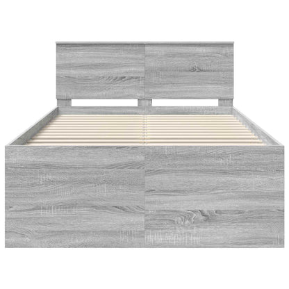 Bed Frame Grey Sonoma 120 x 190 cm Engineered Wood