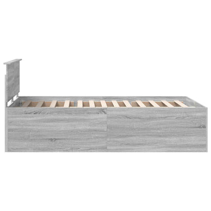 Bed Frame Grey Sonoma 120 x 190 cm Engineered Wood