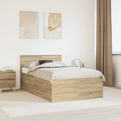 Bed Frame Sonoma Oak 120 x 200 cm Engineered Wood
