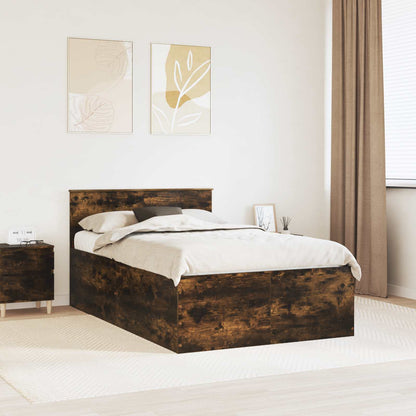 Bed Frame Smoked Oak 120 x 200 cm Engineered Wood