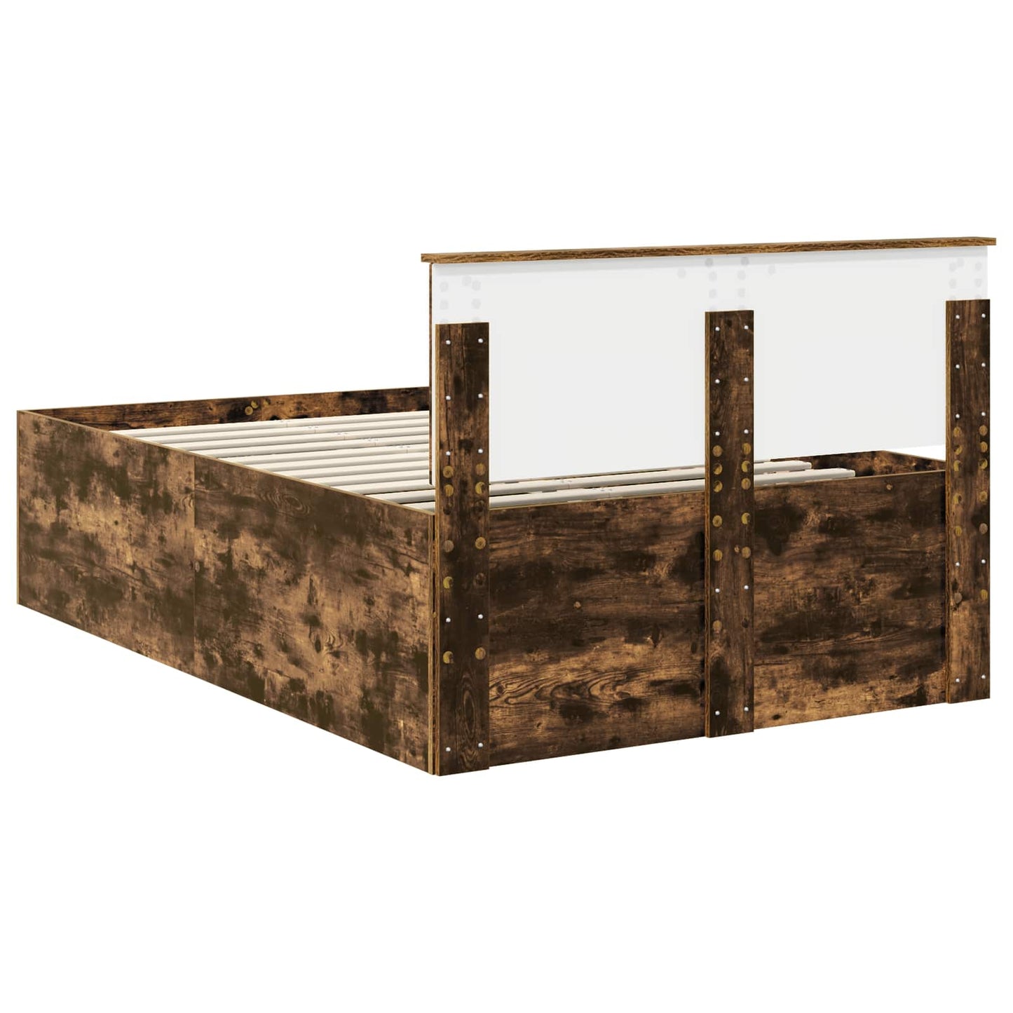 Bed Frame Smoked Oak 120 x 200 cm Engineered Wood