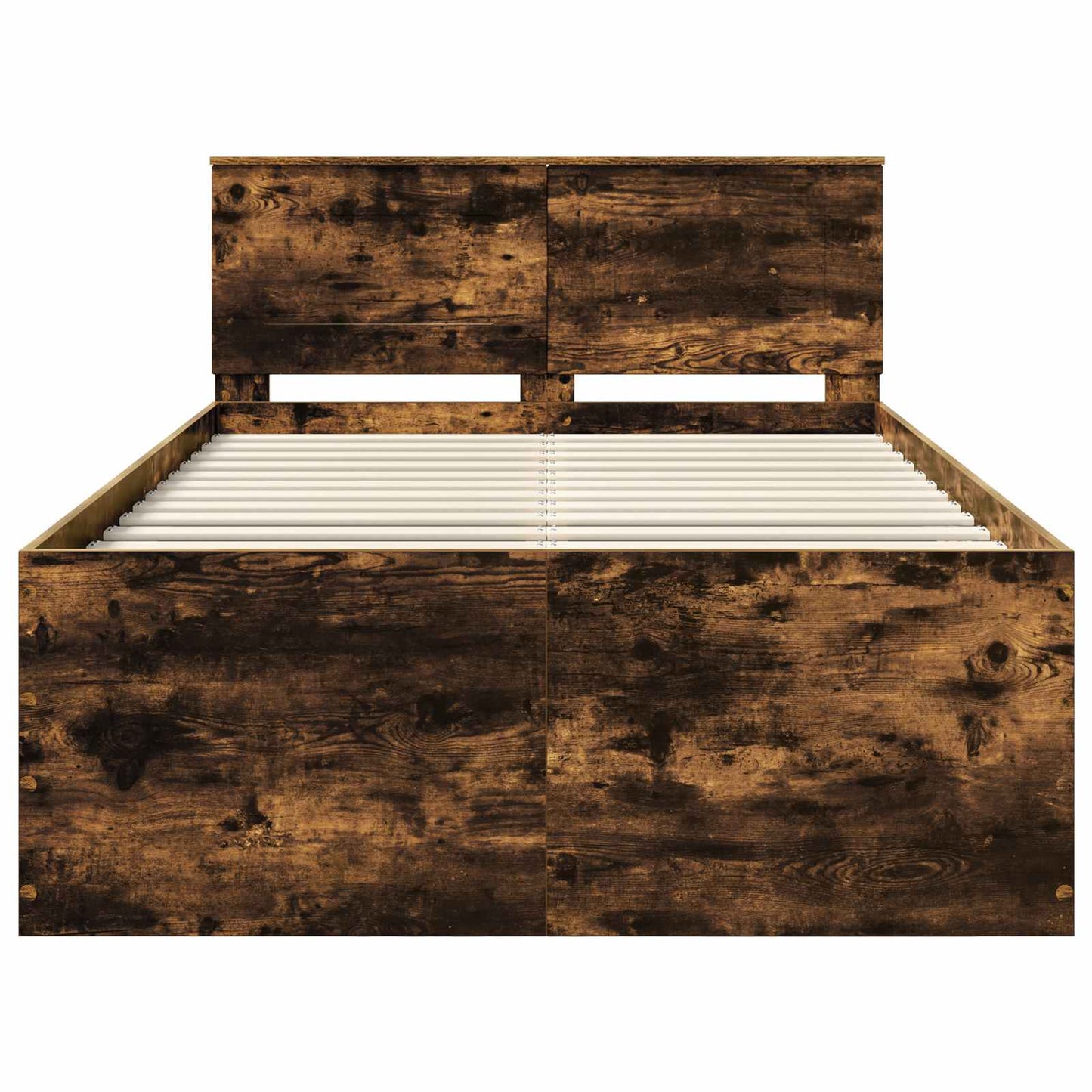 Bed Frame Smoked Oak 120 x 200 cm Engineered Wood