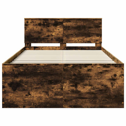 Bed Frame Smoked Oak 120 x 200 cm Engineered Wood