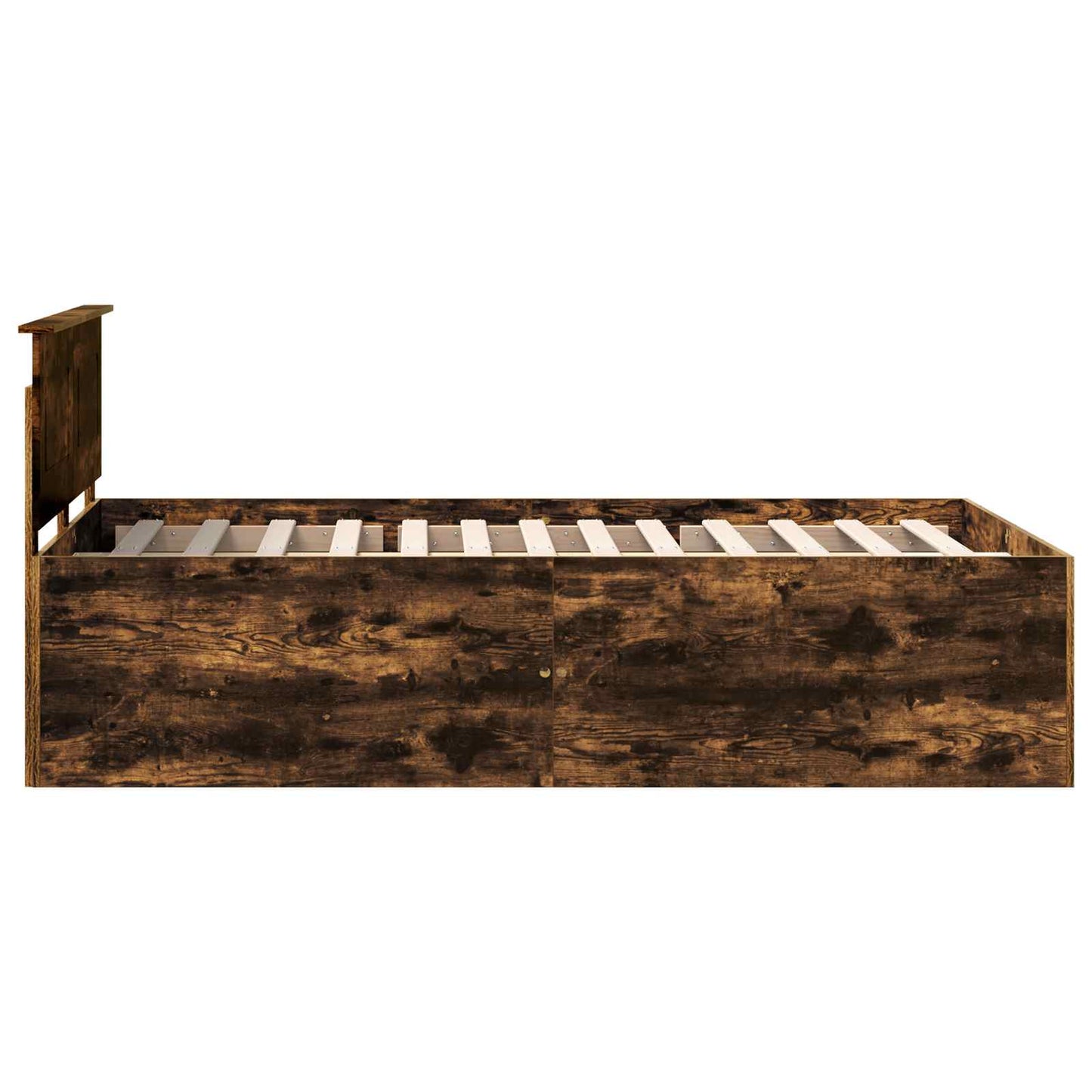 Bed Frame Smoked Oak 120 x 200 cm Engineered Wood