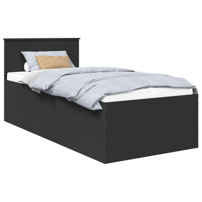 Bed Frame with Headboard Black 120 x 200 cm Engineered Wood