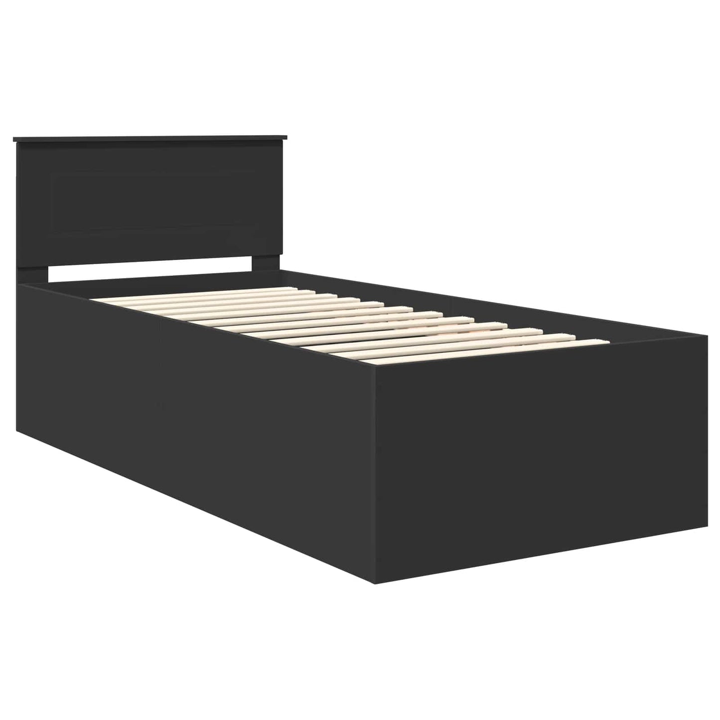 Bed Frame with Headboard Black 120 x 200 cm Engineered Wood