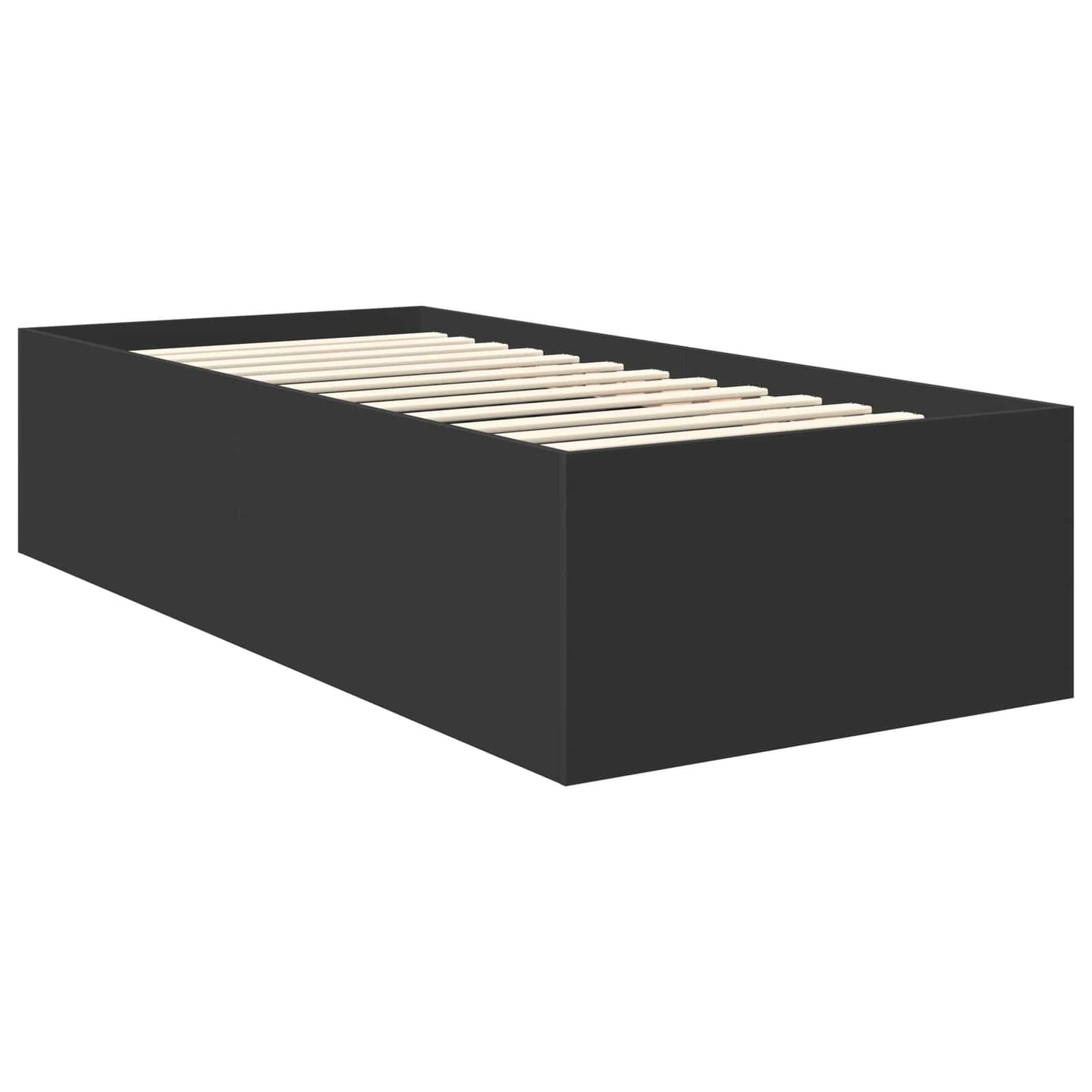 Bed Frame with Headboard Black 120 x 200 cm Engineered Wood