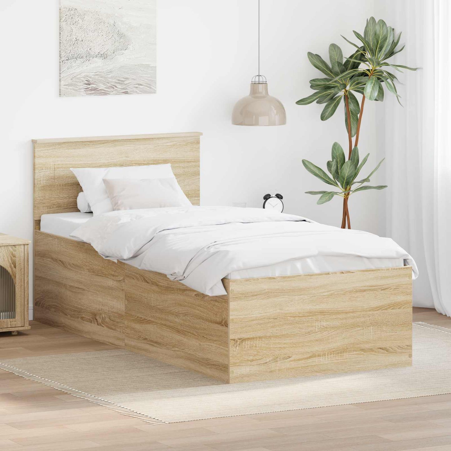 Bed Frame Sonoma Oak 120 x 200 cm Engineered Wood