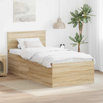 Bed Frame Sonoma Oak 120 x 200 cm Engineered Wood