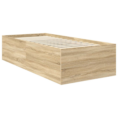 Bed Frame Sonoma Oak 120 x 200 cm Engineered Wood