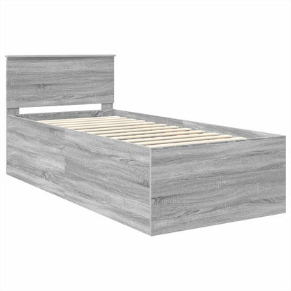Bed Frame Grey Sonoma 120 x 200 cm Engineered Wood