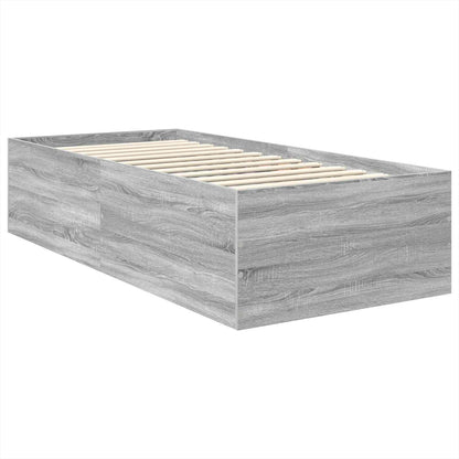 Bed Frame Grey Sonoma 120 x 200 cm Engineered Wood